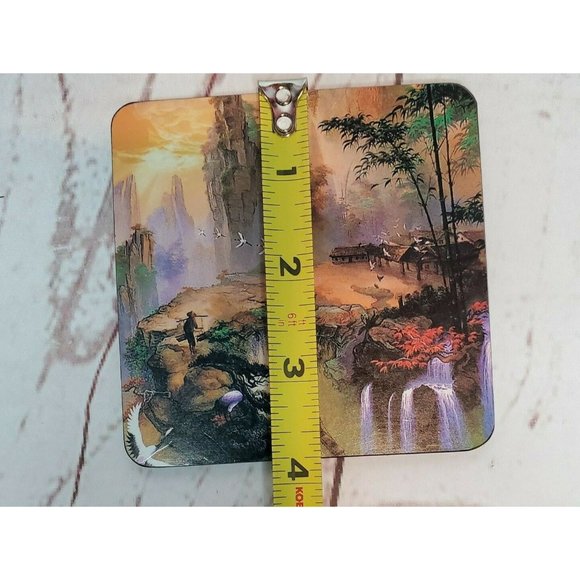 Enhance Your Home Décor with a Set of 6 Decorative Coasters Featuring Beautiful - Picture 5 of 12